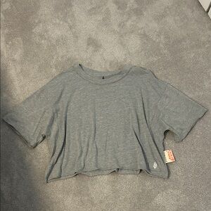 NWT Free People Movement Cropped Grey Tshirt Size Small